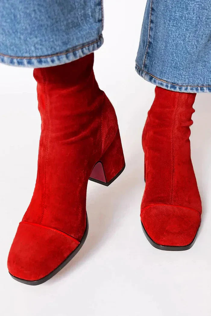 Calíra™ Elegant Heeled Suede Ankle Boots