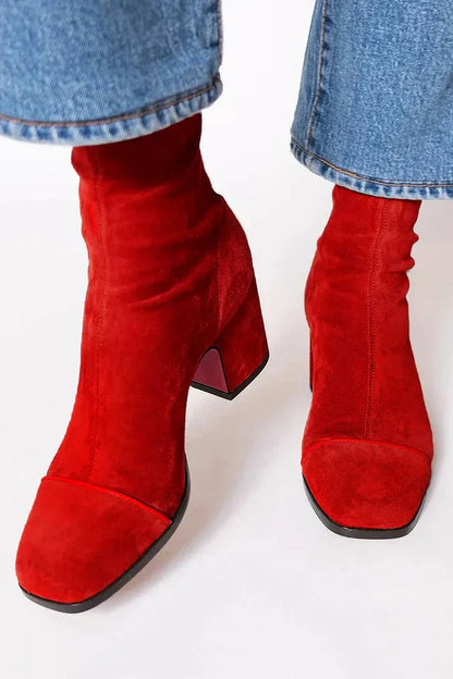 Calíra™ Elegant Heeled Suede Ankle Boots