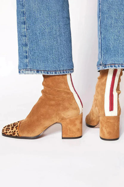 Calíra™ Elegant Heeled Suede Ankle Boots