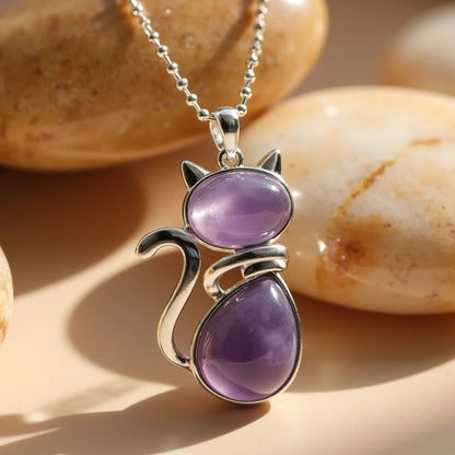 Mewlina™ Cat Pendant Natural Stone