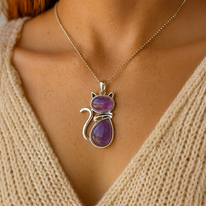 Mewlina™ Cat Pendant Natural Stone